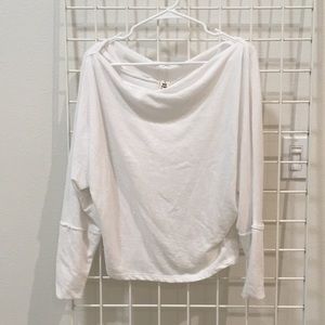 Off the shoulder long sleeve tunic top